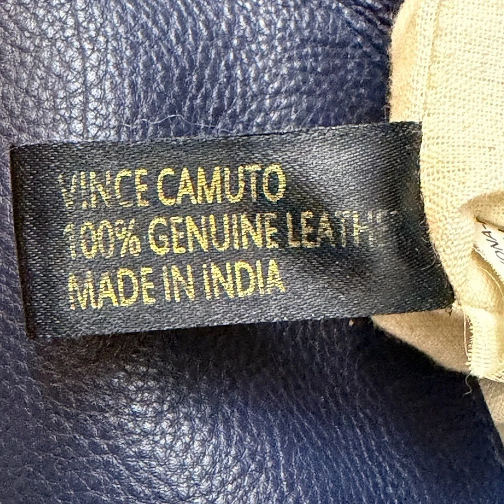 Vince Camuto Navy Leather Hobo Bag with Chain Handle